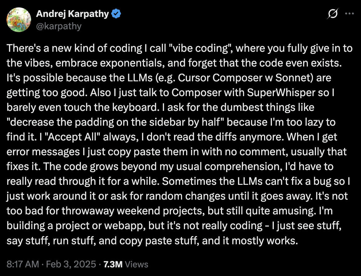 Vibe coding